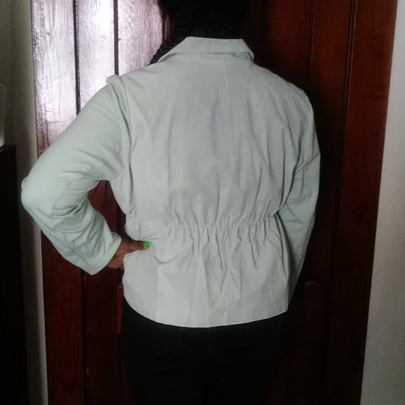 Mint green suede Iman jacket - Picture 4 of 6